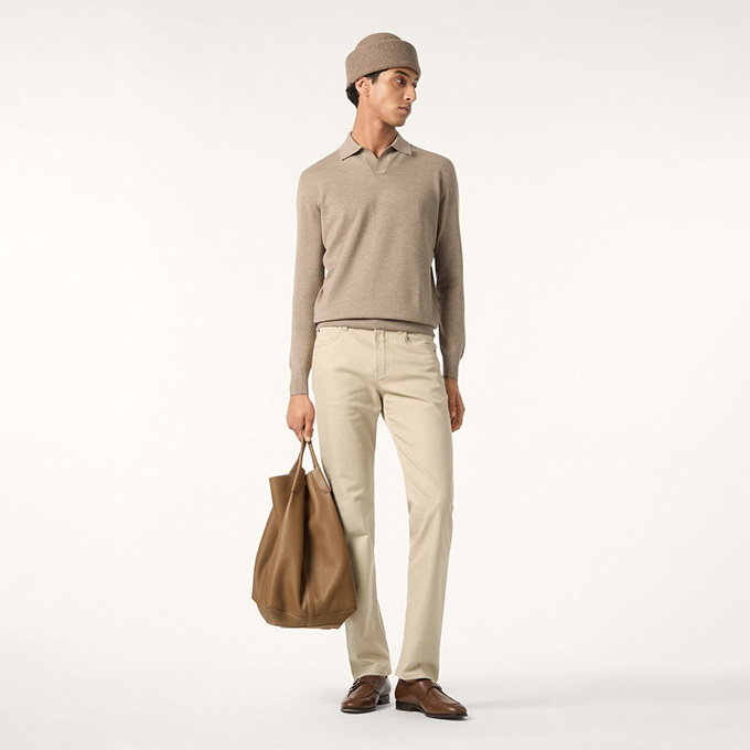 loro piana quarona linen cotton blend five pocket denim trousers